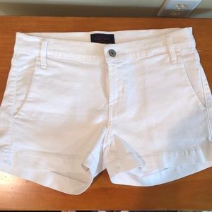 White denim shorts; Olivia by James Jeans